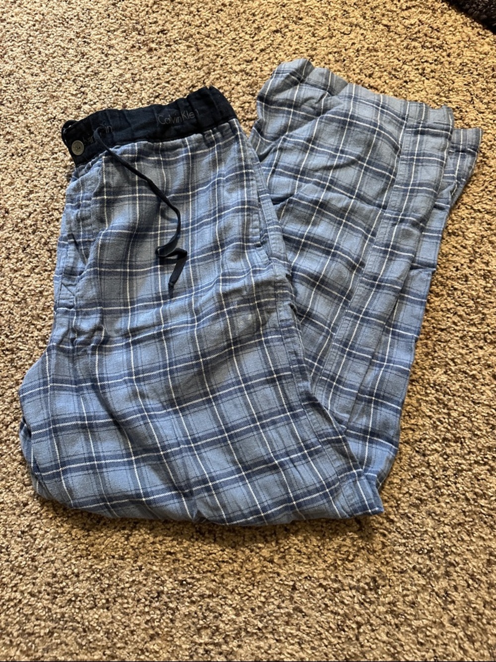 Calvin Klein Blue Plaid Jogger Pants